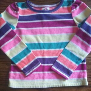 Colorful Striped Fleece Kids Long Sleeve Shirt